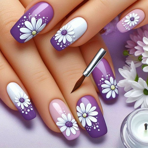 Blooming Elegance Or Daisy Delight Nail