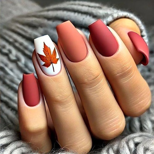 Autumn Maple Elegance Nails