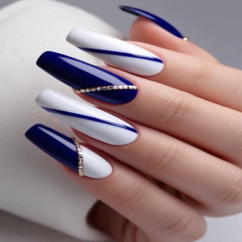 Royal Sapphire Elegance Nails