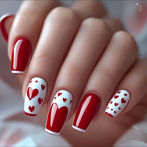 Heartbeat Elegance Nail Design