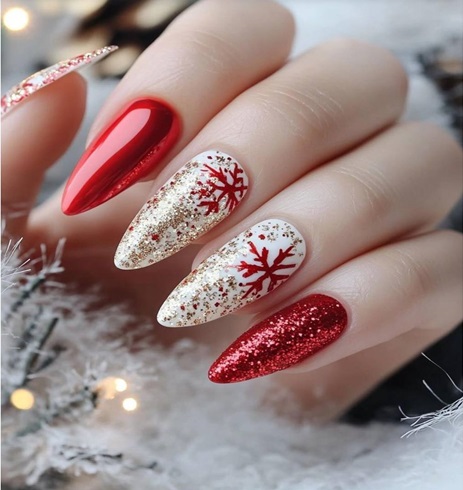 Festive Crimson Snowflake Elegance