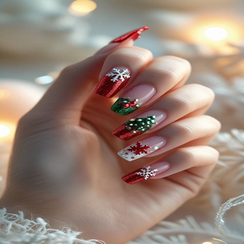 Festive Holiday Sparkle Nails