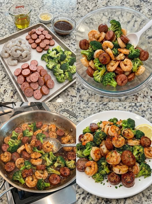 Shrimp, Sausage & Broccoli Stir-Fry