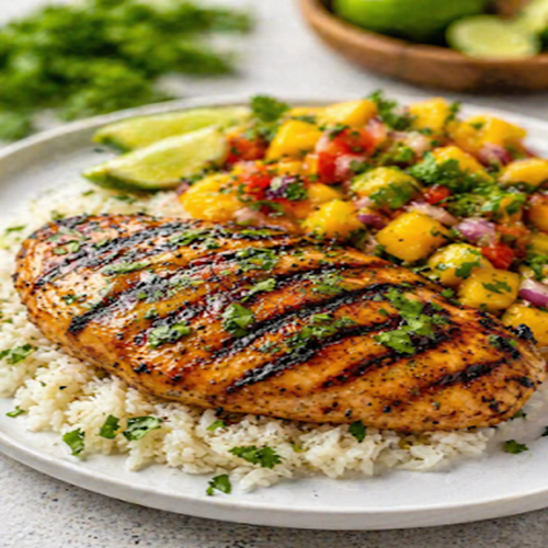 Healthy Honey Lime Chicken with Mango Salsa