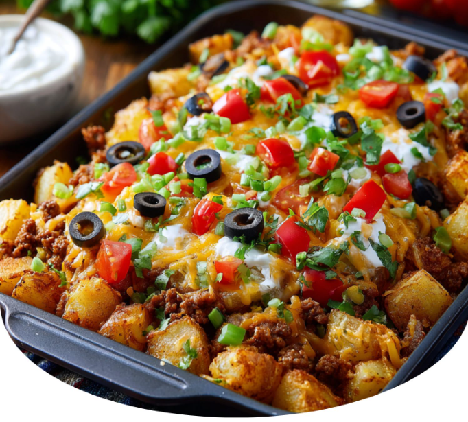 Loaded Taco Potato Bake 