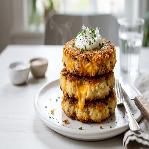 Crispy Onion Cheddar Mashed Potato Cakes You Will Love