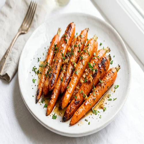 Roasted Brown Butter Honey Garlic Carrots