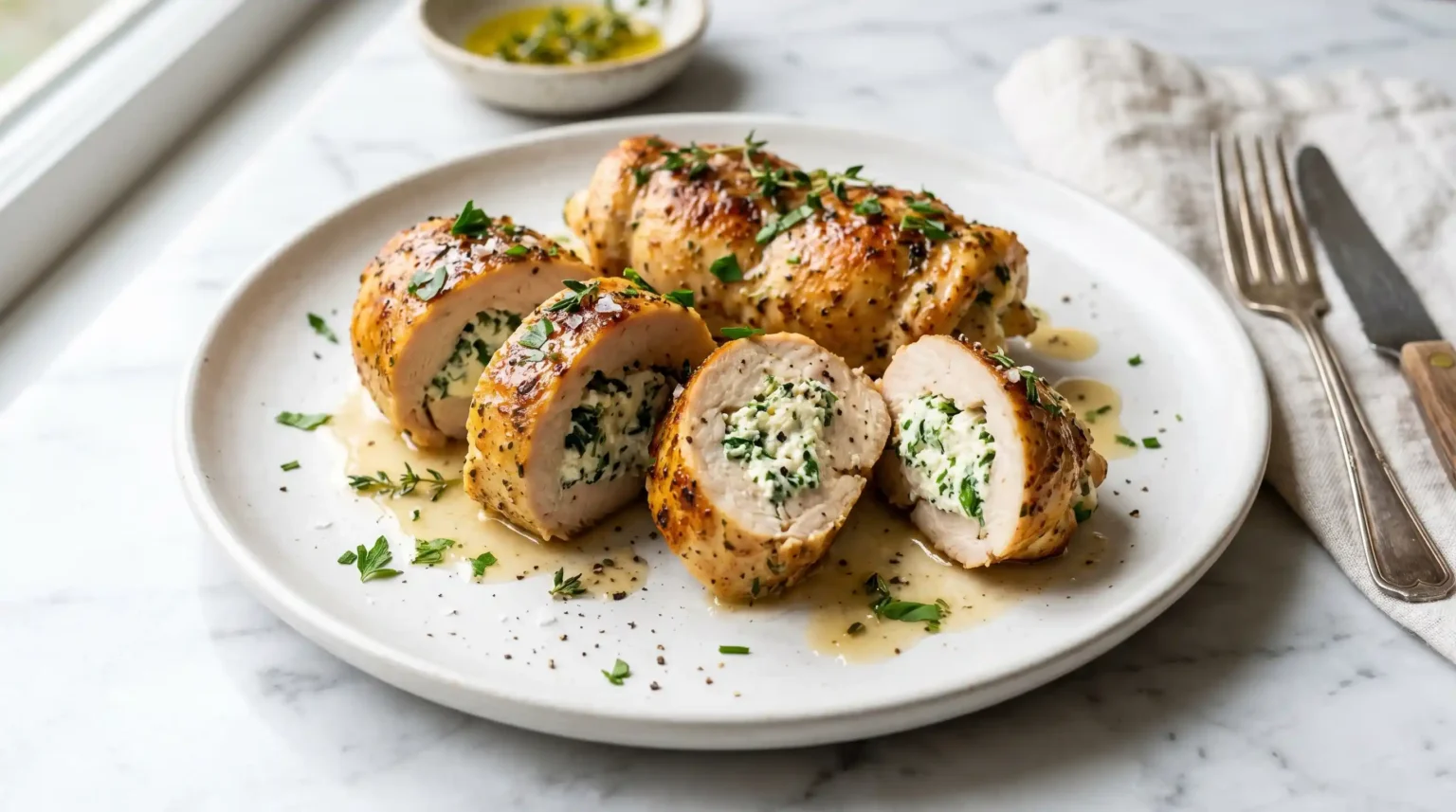 Herbed Ricotta Stuffed Chicken Rolls: Easy and Elegant